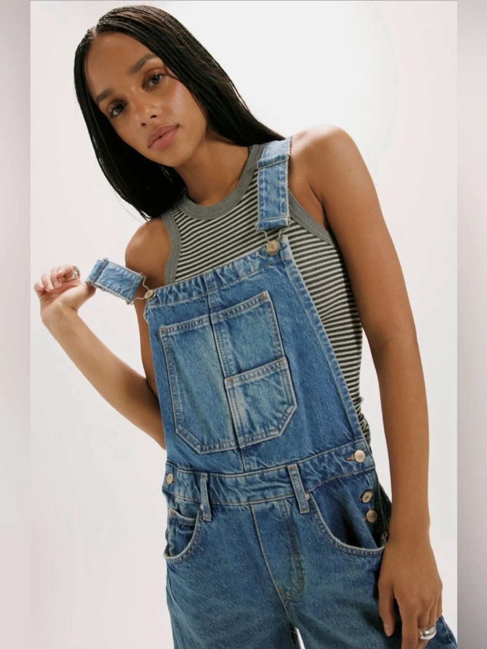 We The Free Good Luck Barrel Overalls size XL in Ultra Light Beam - Picture 2 of 10